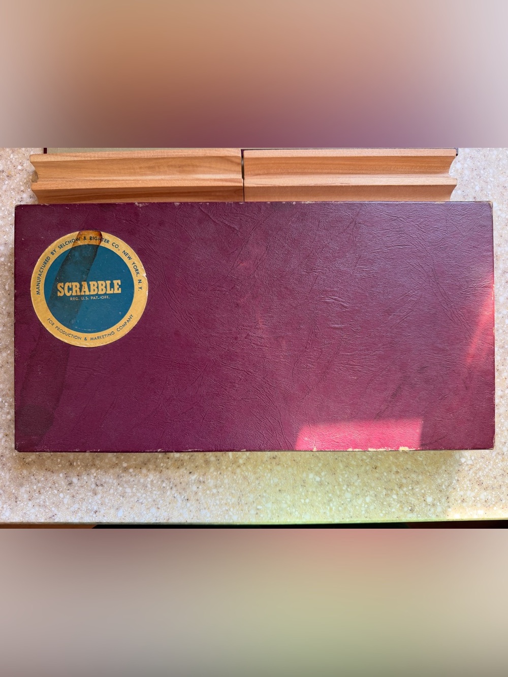 Vintage Wine Red Leatherette Storage Box